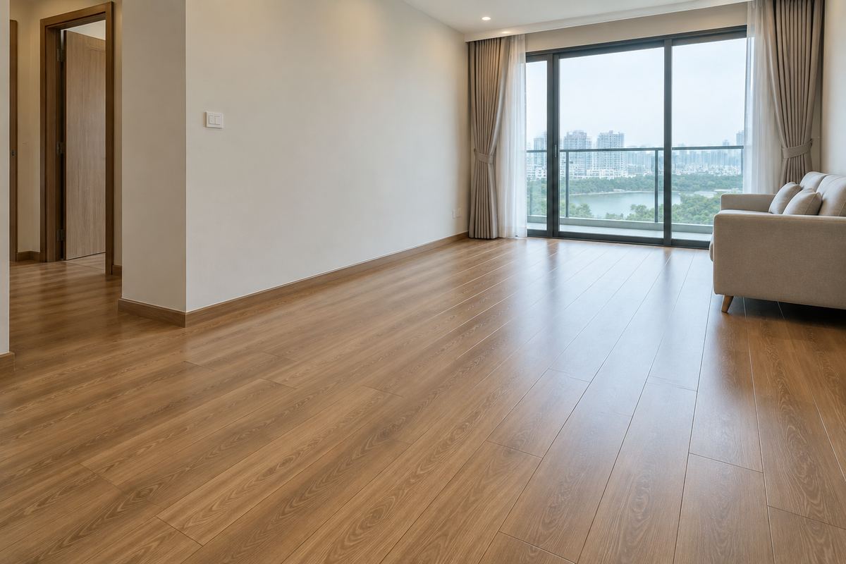Căn hộ Hà Nội vừa lắp đặt sàn gỗ công nghiệp