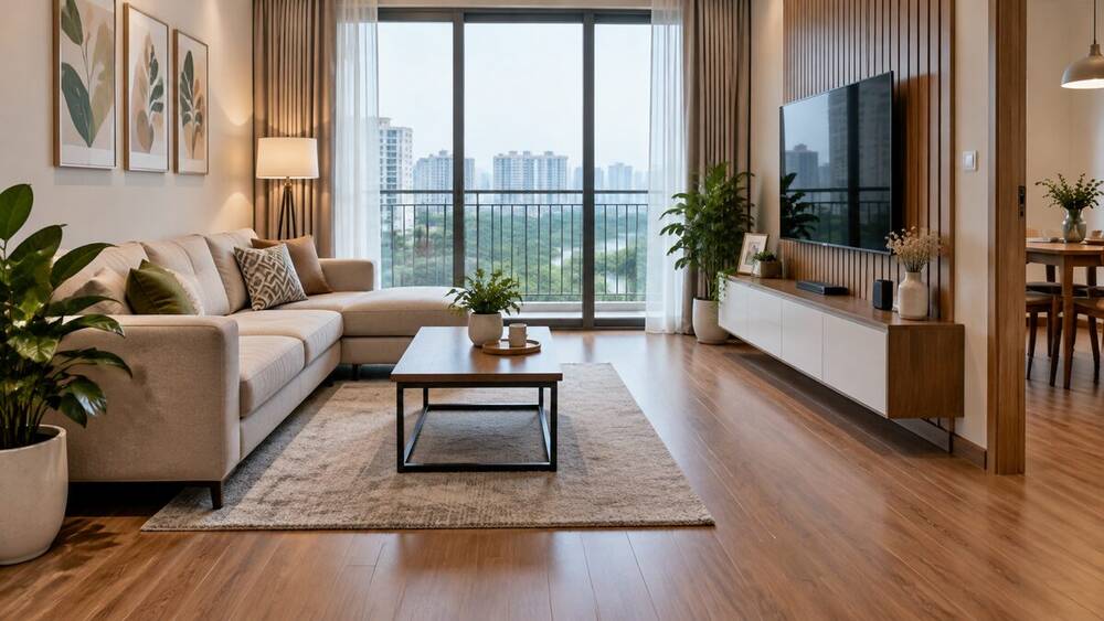 Căn hộ lát sàn gỗ nhập khẩu Malaysia - Hình ảnh minh họa