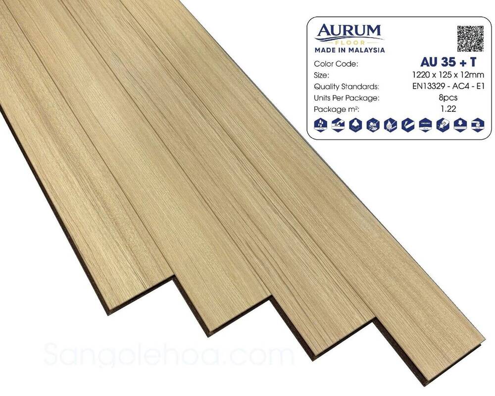 Sàn gỗ Aurum AU-35T nhập khẩu Malaysia