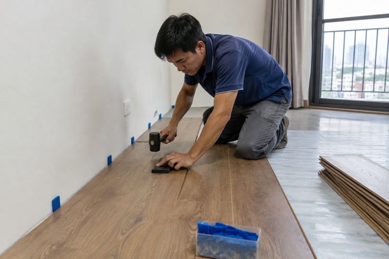 Thợ lát sàn gỗ đúng kỹ thuật