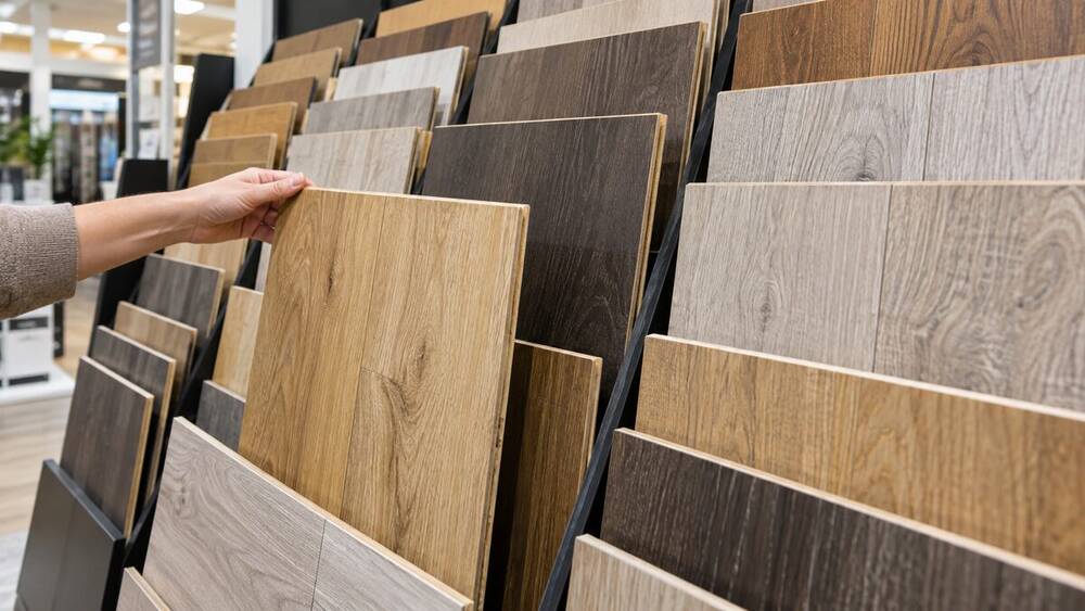 Xem mẫu sàn gỗ trực tiếp tại showroom - Hình ảnh minh họa