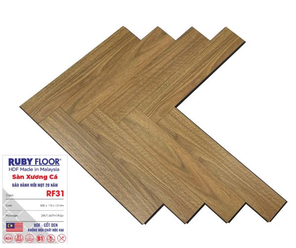 Ruby Floor 12mm Xương Cá